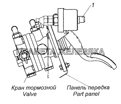 4308-3830005 Установка датчиков указателя давления воздуха КамАЗ-6522 (Euro-2, 3)